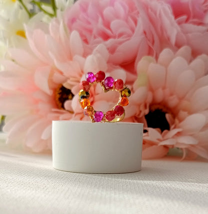 bague fantaisie femme perles, bague fantaisie acier inoxydable pas cher, site de bijoux fantaisie pas chers, site de bijoux de créateur français, bijoux fantaisie hypoallergéniques, bijoux artisanaux français, bijoux de créateur français pas chers, bague femme coeur en perles pas cher, bague femme forme de coeur en perles colorées, bague femme forme de coeur