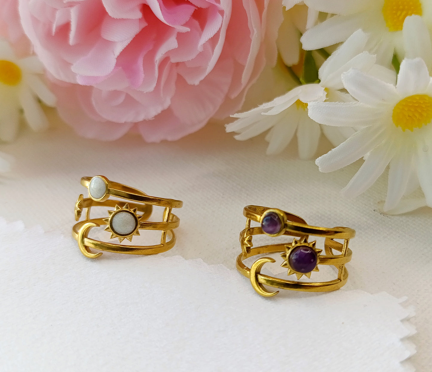 bague femme en acier inoxydable doré or, bague femme en acier inox plaqué or, bague femme fantaisie, bagues femme originales, bagues femme de qualité, bague femme pas chères, bagues femme en acier inox pas chères, bague femme, bague femme unique by m, bague femme aparanjan, bague femme musardise, bague femme manège à bijoux, bagues femme my house of jewels, bague femme bijoux brigitte, bagues femme très belles, bagues femme résistantes, bague étoiles et lune femme acier