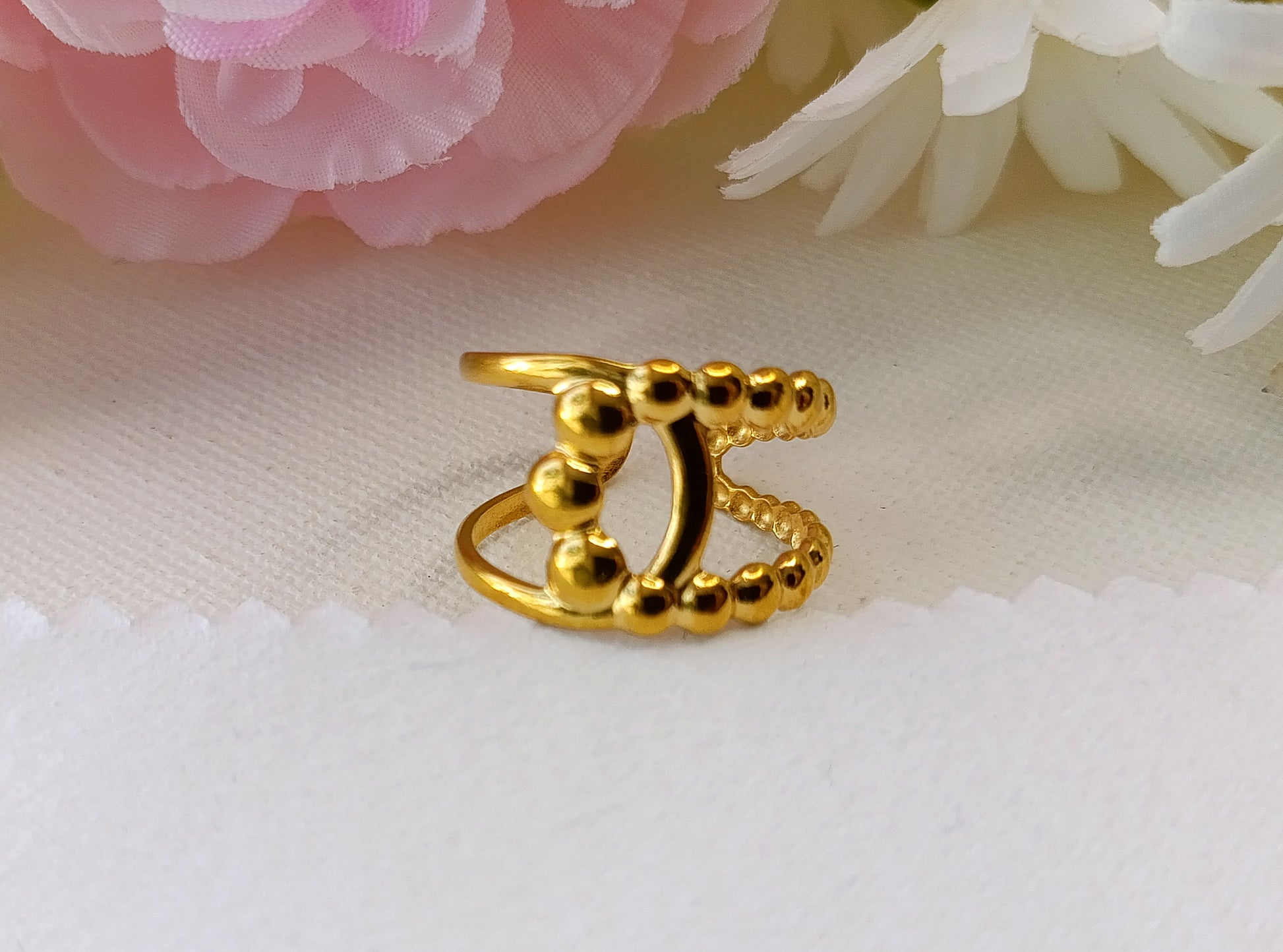 bague femme en acier inoxydable doré or, bague femme en acier inox plaqué or, bague femme fantaisie, bagues femme originales, bagues femme de qualité, bague femme pas chères, bagues femme en acier inox pas chères, bague femme, bague femme unique by m, bague femme aparanjan, bague femme musardise, bague femme manège à bijoux, bagues femme my house of jewels, bague femme bijoux brigitte, bagues femme très belles, bagues femme résistantes, bague malachite femme acier