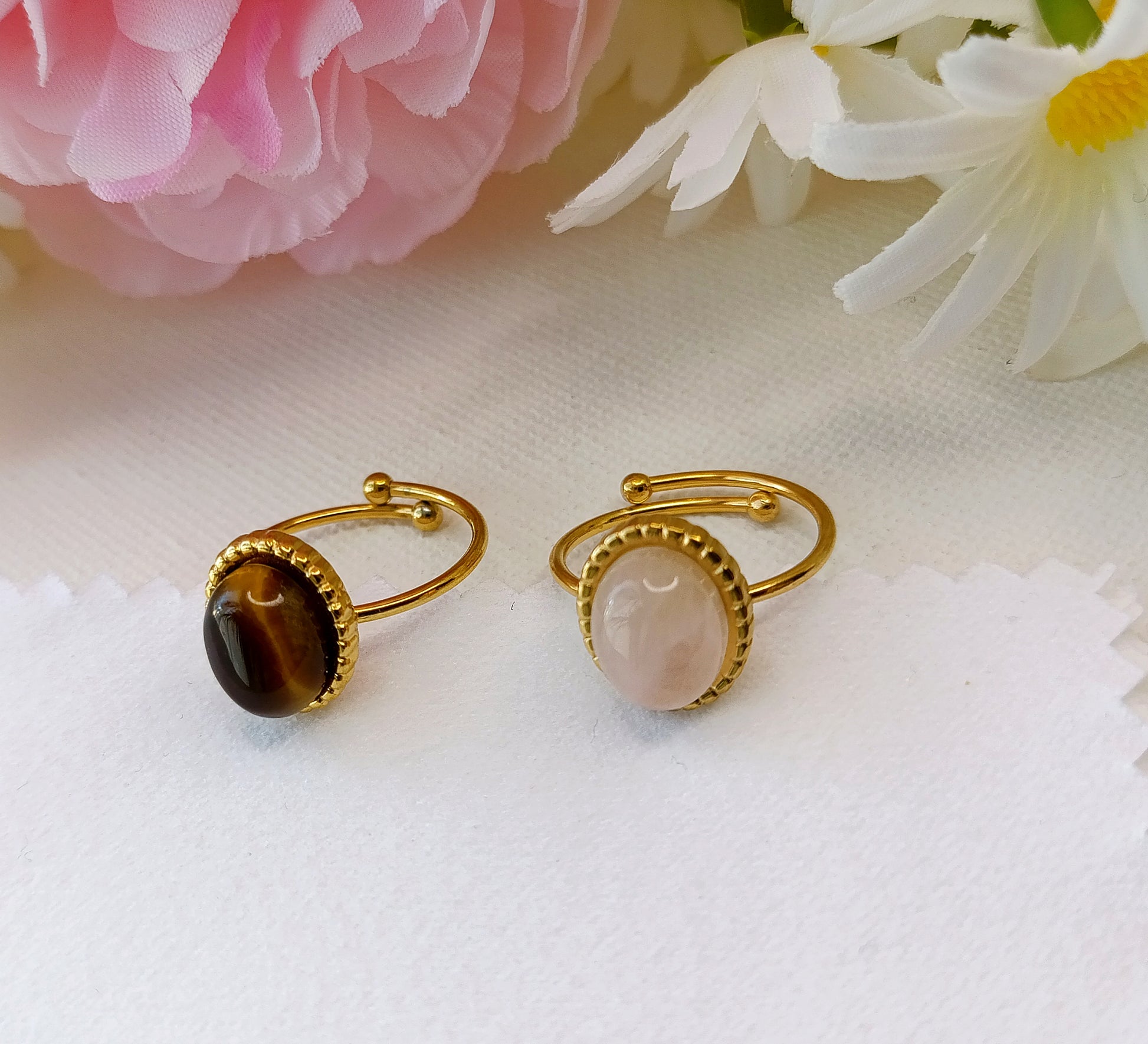bague femme en acier inoxydable doré or, bague femme en acier inox plaqué or, bague femme fantaisie, bagues femme originales, bagues femme de qualité, bague femme pas chères, bagues femme en acier inox pas chères, bague femme, bague femme unique by m, bague femme aparanjan, bague femme musardise, bague femme manège à bijoux, bagues femme my house of jewels, bague femme bijoux brigitte, bagues femme très belles, bagues femme résistantes, bague oeil de tigre femme acier, bague quartz rose femme acier inox