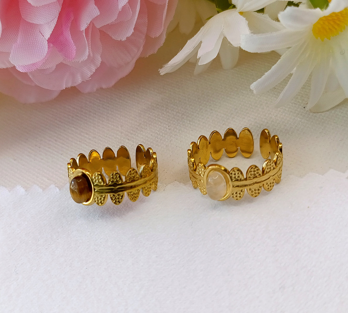 bague femme en acier inoxydable doré or, bague femme en acier inox plaqué or, bague femme fantaisie, bagues femme originales, bagues femme de qualité, bague femme pas chères, bagues femme en acier inox pas chères, bague femme, bague femme unique by m, bague femme aparanjan, bague femme musardise, bague femme manège à bijoux, bagues femme my house of jewels, bague femme bijoux brigitte, bagues femme très belles, bagues femme résistantes, bague oeil de tigre femme acier, bague quartz rose femme acier inox