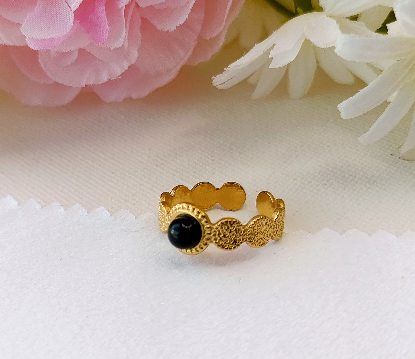 bague femme en acier inoxydable doré or, bague femme en acier inox plaqué or, bague femme fantaisie, bagues femme originales, bagues femme de qualité, bague femme pas chères, bagues femme en acier inox pas chères, bague femme, bague femme unique by m, bague femme aparanjan, bague femme musardise, bague femme manège à bijoux, bagues femme my house of jewels, bague femme bijoux brigitte, bagues femme très belles, bagues femme résistantes, bague onyx noir femme acier, bague onyx noir femme acier inox