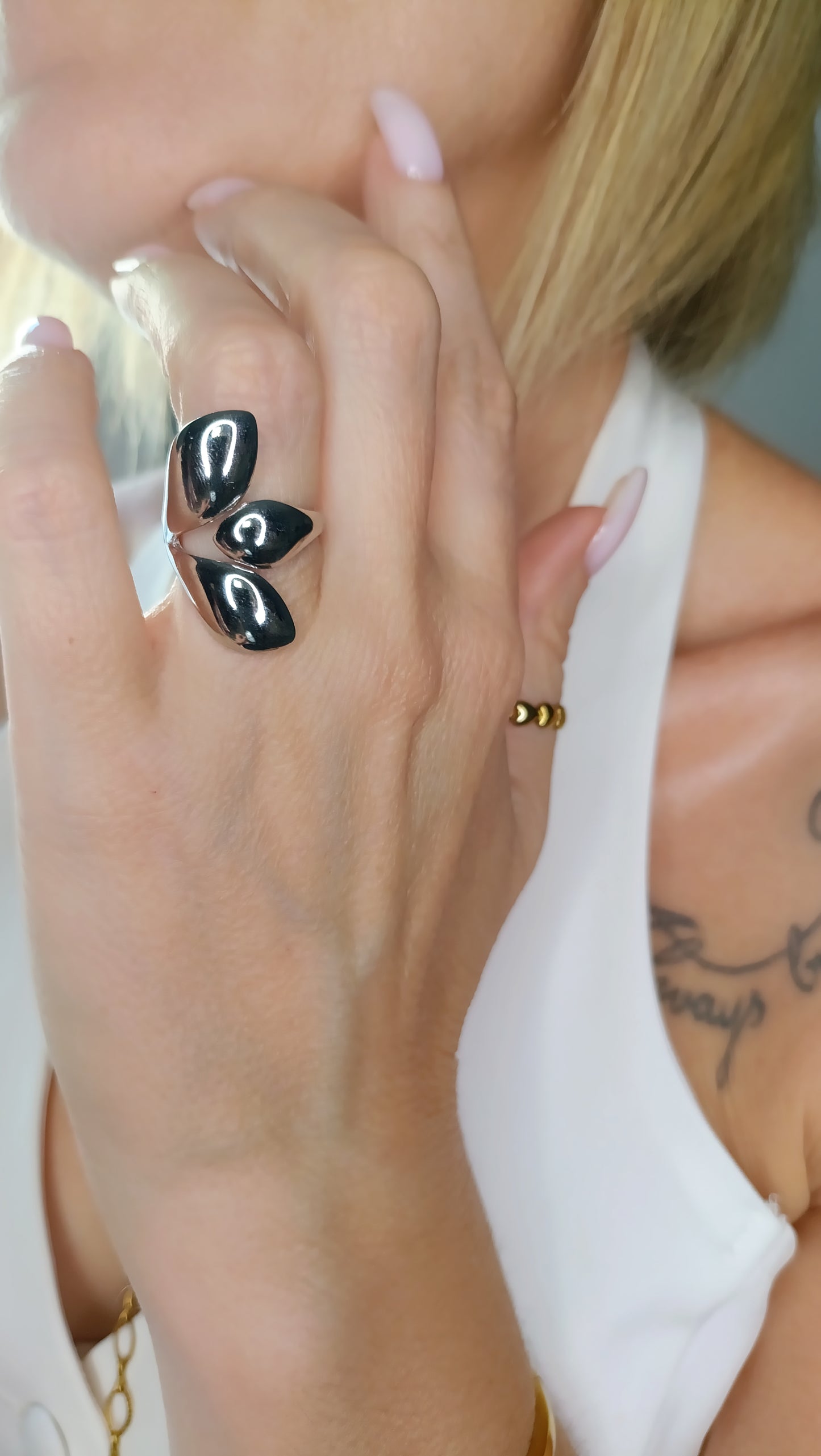 Bague Doux pétales / Acier inoxydable