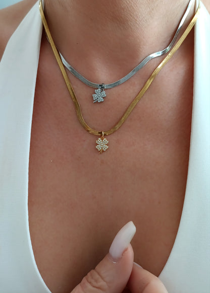 bijoux fantaisie rodez, bijoux de créateur rodez, bijoux artisanaux rodez, collier trèfle femme en acier collier pendentif trèfle femme, collier femme trèfle brillant en acier inoxydable