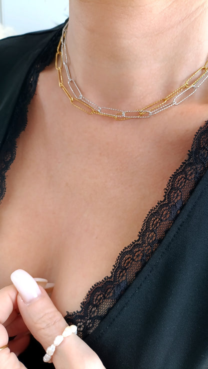 collier femme simple, collier femme maille sans pendentif en acier, collier maile simple femme, bijoux de créateur rodez, bijoux artianaux rodez, bijoux fantaisie rodez, bijoux faits mains rodez