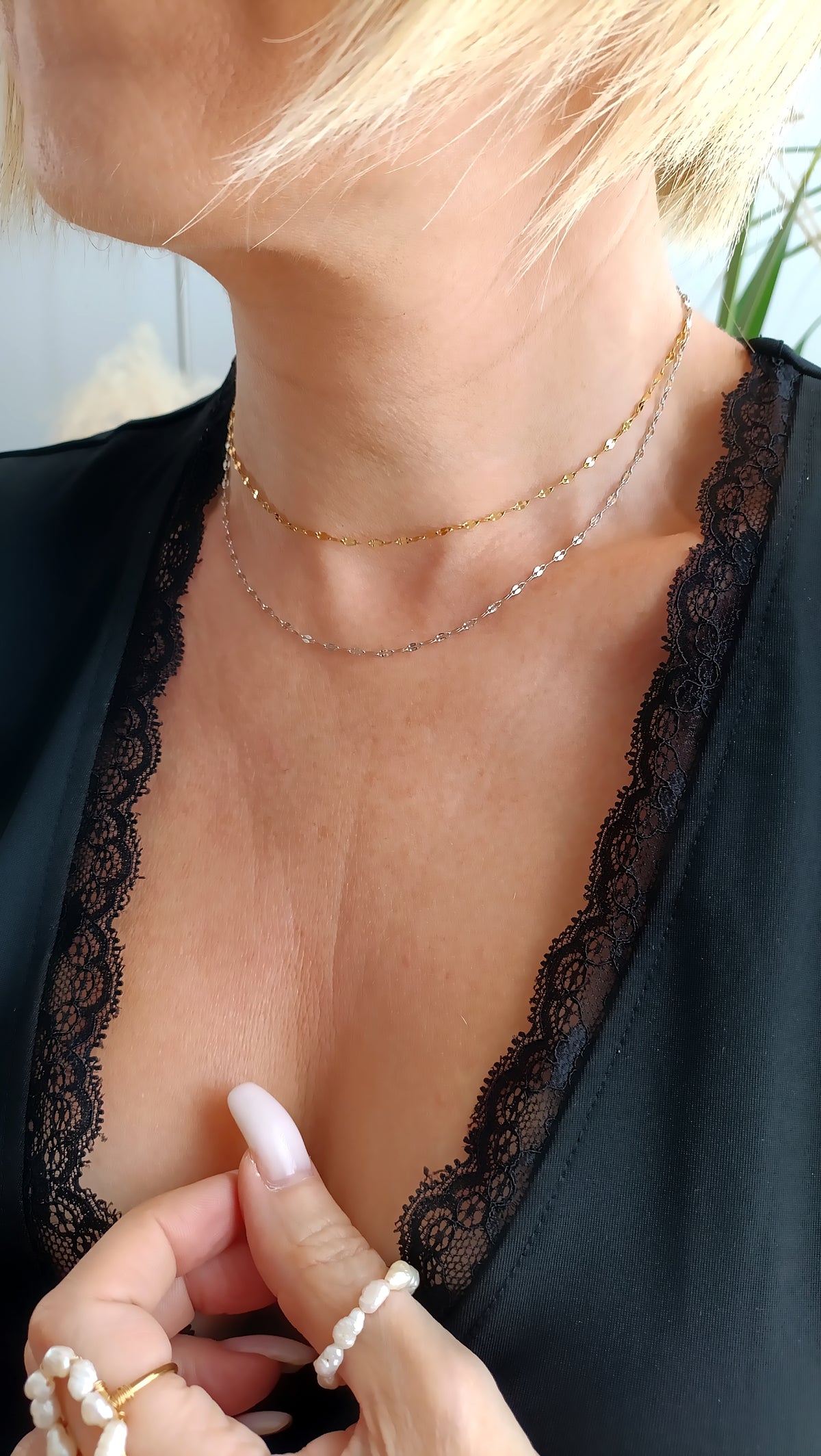 collier femme simple, collier femme maille sans pendentif en acier, collier maile simple femme, bijoux de créateur rodez, bijoux artianaux rodez, bijoux fantaisie rodez, bijoux faits mains rodez