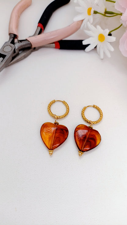 bijoux fantaisie rodez, bijoux acier inox rodez, bijoux de créateur rodez, bijoux en acier inoxydable pas chers, bijoux de qualité français, bijoux faits main france, bijoux de créateur france, site de bijoux français, site de bijoux acier inox pas cher, site de bijoux de qualité français, boucles d'oreilles pendentif coeur ambre