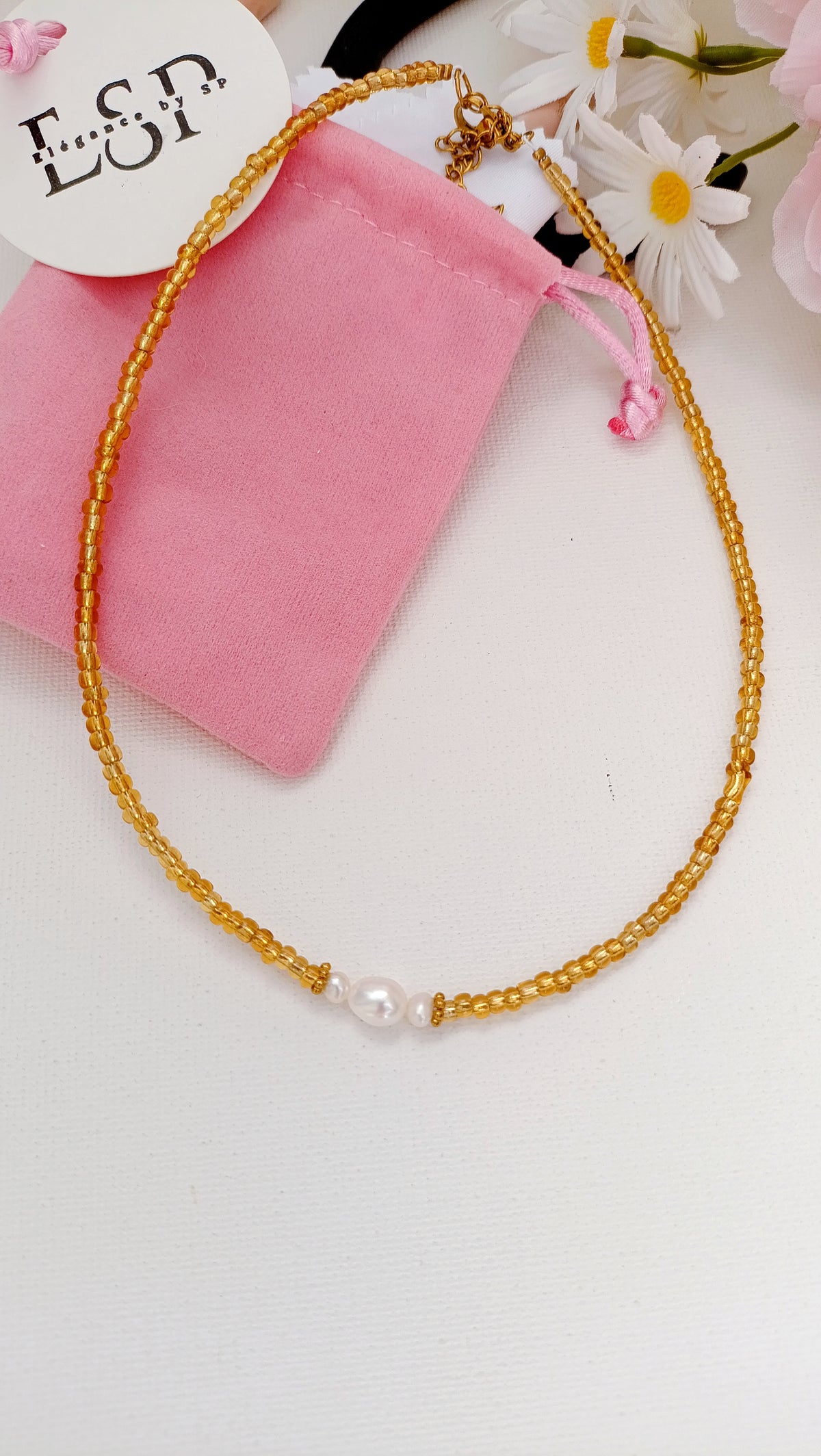Collier Trois fois toi / Acier inoxydable, perles d'eau douce