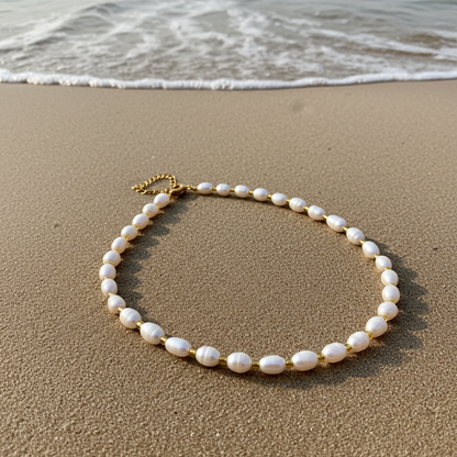Collier Perles d'eau douce / Créations en perles d'eau douce, perles de verre Acier inoxydable