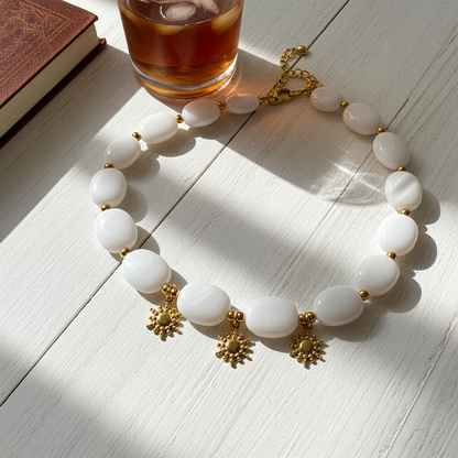 Collier femme grosse perles et soleil, collier femme coloré, collier femme grosses perles colorées, collier femme printemps été 2026 pas cher, bijoux femme printemps été 2026 pas chers, collier femme grosses perles blanches, collier femme grosses perles oranges, collier femme grosse perles roses, collier femme grosses perles bleues, collier femme grosses perles vertes, siyte de bijoux français pas chers, site de bijoux acier pas chers françaisn site de bijoux été 2026