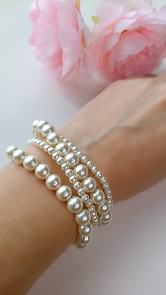 Bracelet Harper Grandes perles / Acier inoxydable, perles de verre