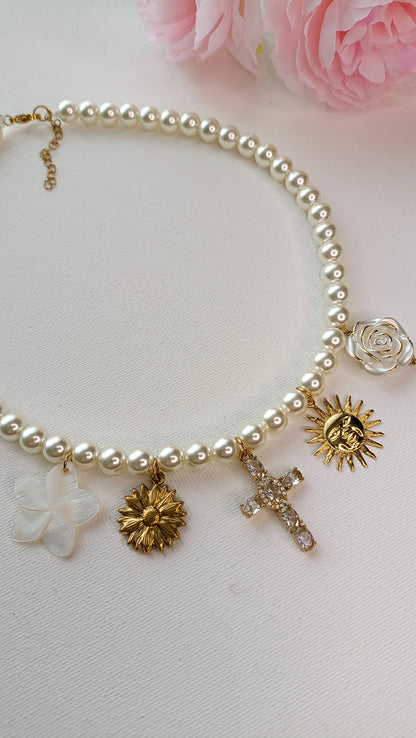 Collier femme à breloques perles, collier femme à pendentifs perles, collier femme à charms perles, collier femme en perles, collier à charms original, collier à charms pas cher, site de collier à charms femme, collier à pendentifs pas cher, collier à breloques pas cher